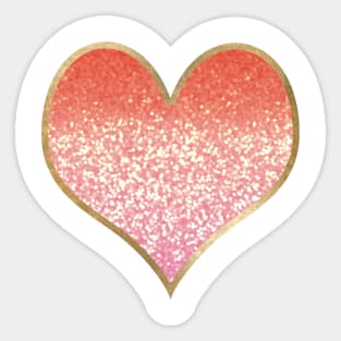 Heart - golden coral pink gradient Sticker